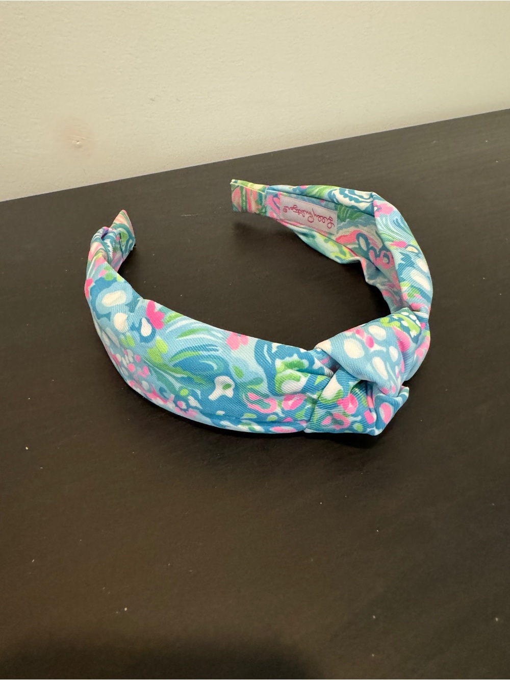 Lilly Pulitzer Girls Knotted Headband in Blue, Pink & Green Floral